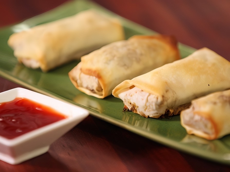 Baked Vegetarian Spring Rolls in Rice Paper