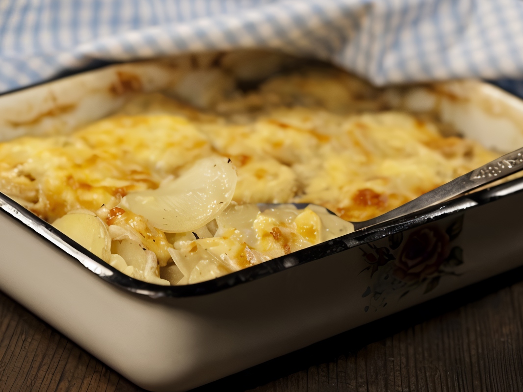 Baked Fennel with Potatoes and Cheese