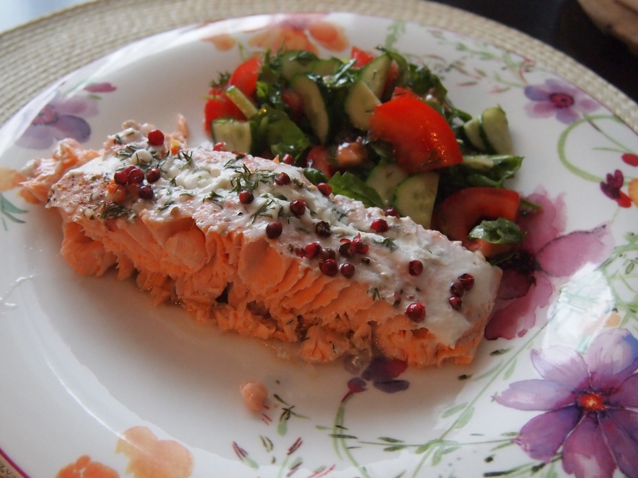 Baked Salmon with Pink Pepper