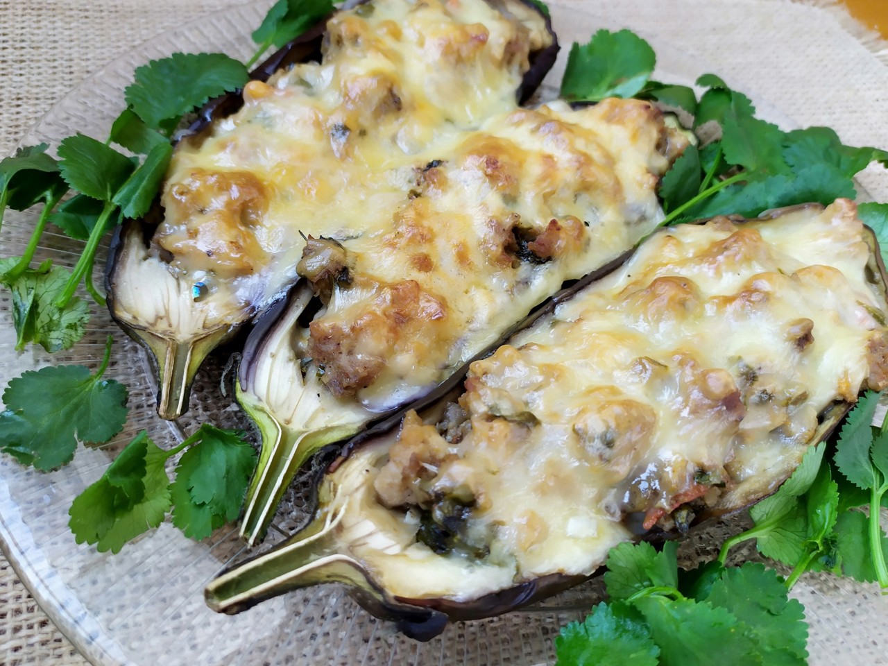 Baked Eggplants with Turkey Mince