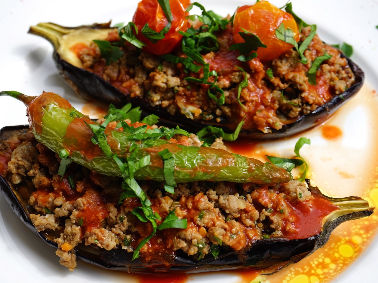 Baked Eggplant with Moose Meat