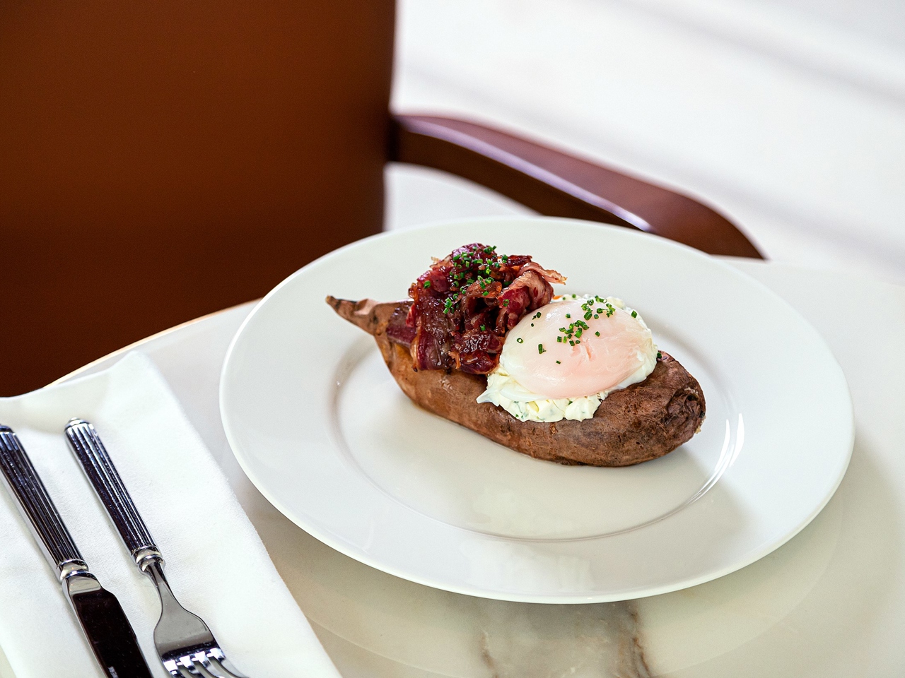 Baked Sweet Potato with Egg