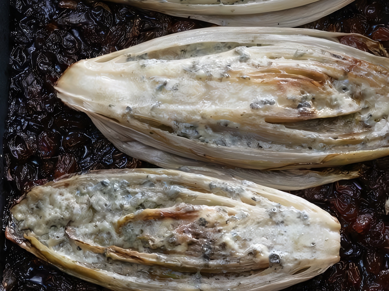 Baked Chicory with Roquefort