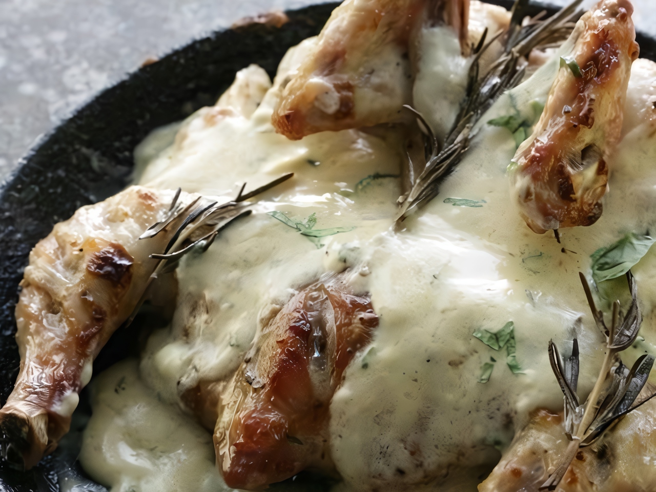 Baked Chicken in Mascarpone Rosemary Sauce