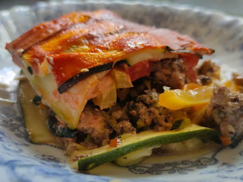 Zucchini and Ground Meat Casserole with Vegetables