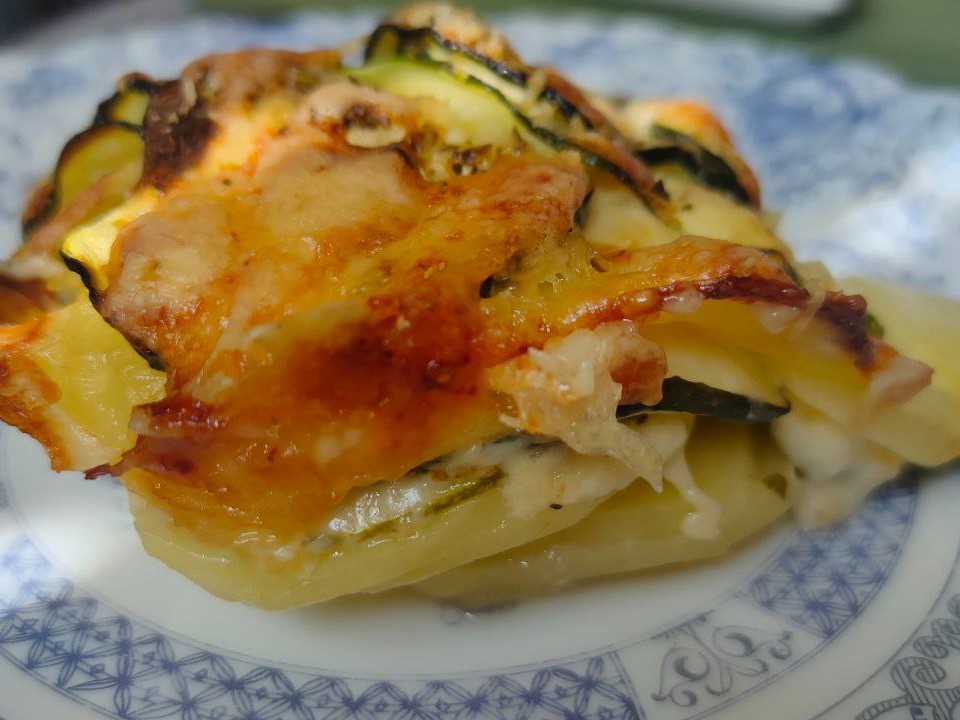 Potato and Zucchini Casserole with Cheese