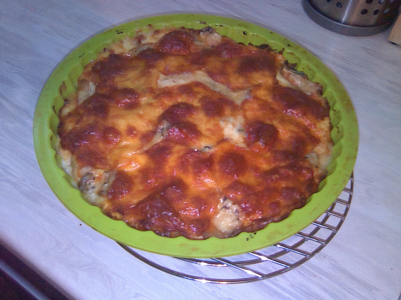 Savoy Cabbage Casserole with Three Types of Cheese