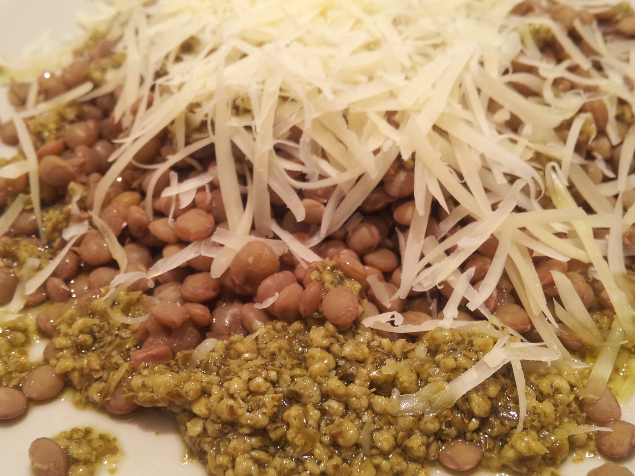 Green Lentils with Pesto and Parmesan