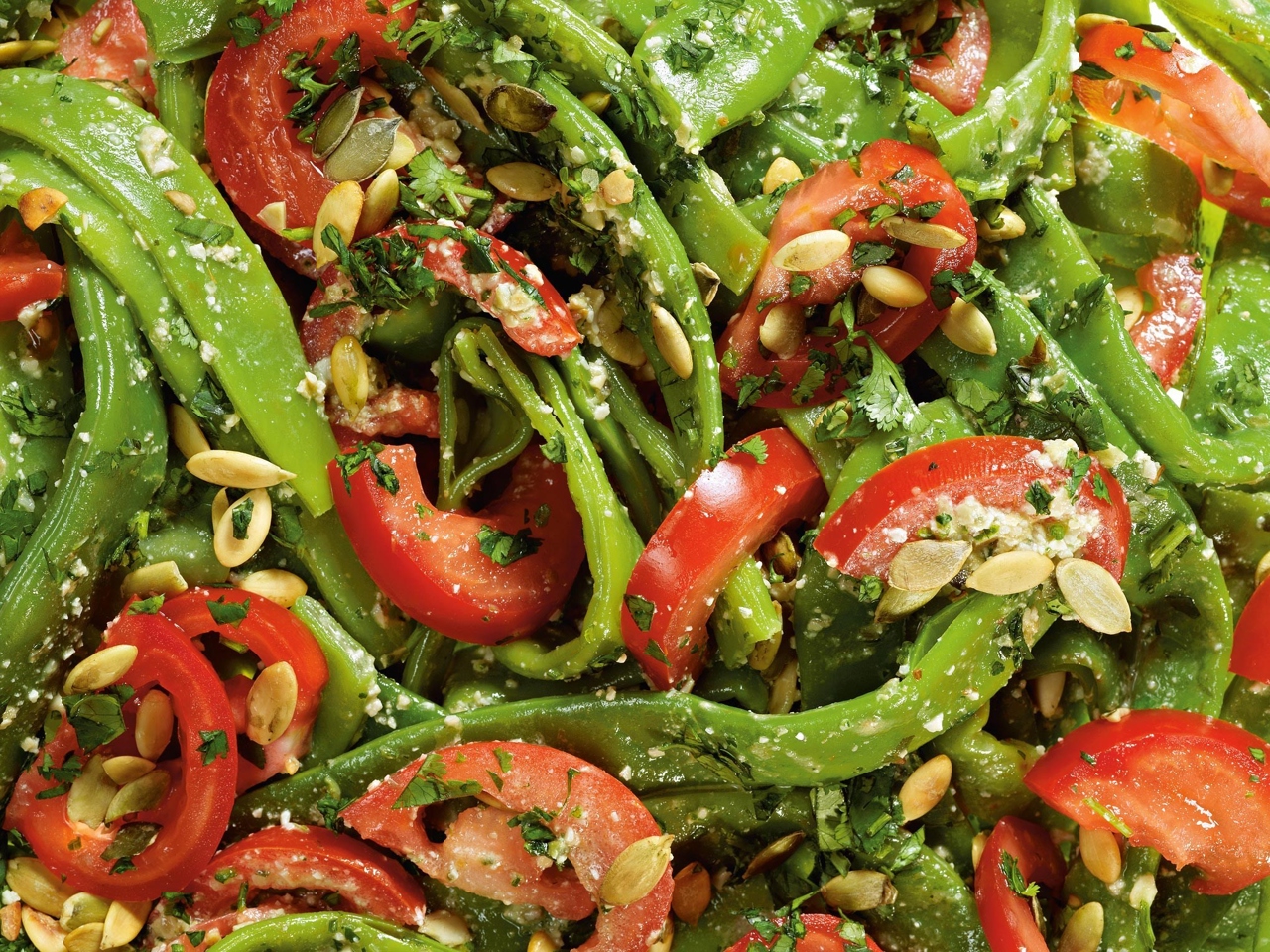 Green Bean with Pumpkin Seed Pesto
