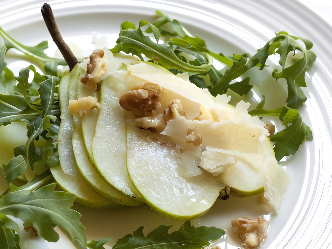 Green Salad with Pears, Parmesan, and Black Tea Vinaigrette