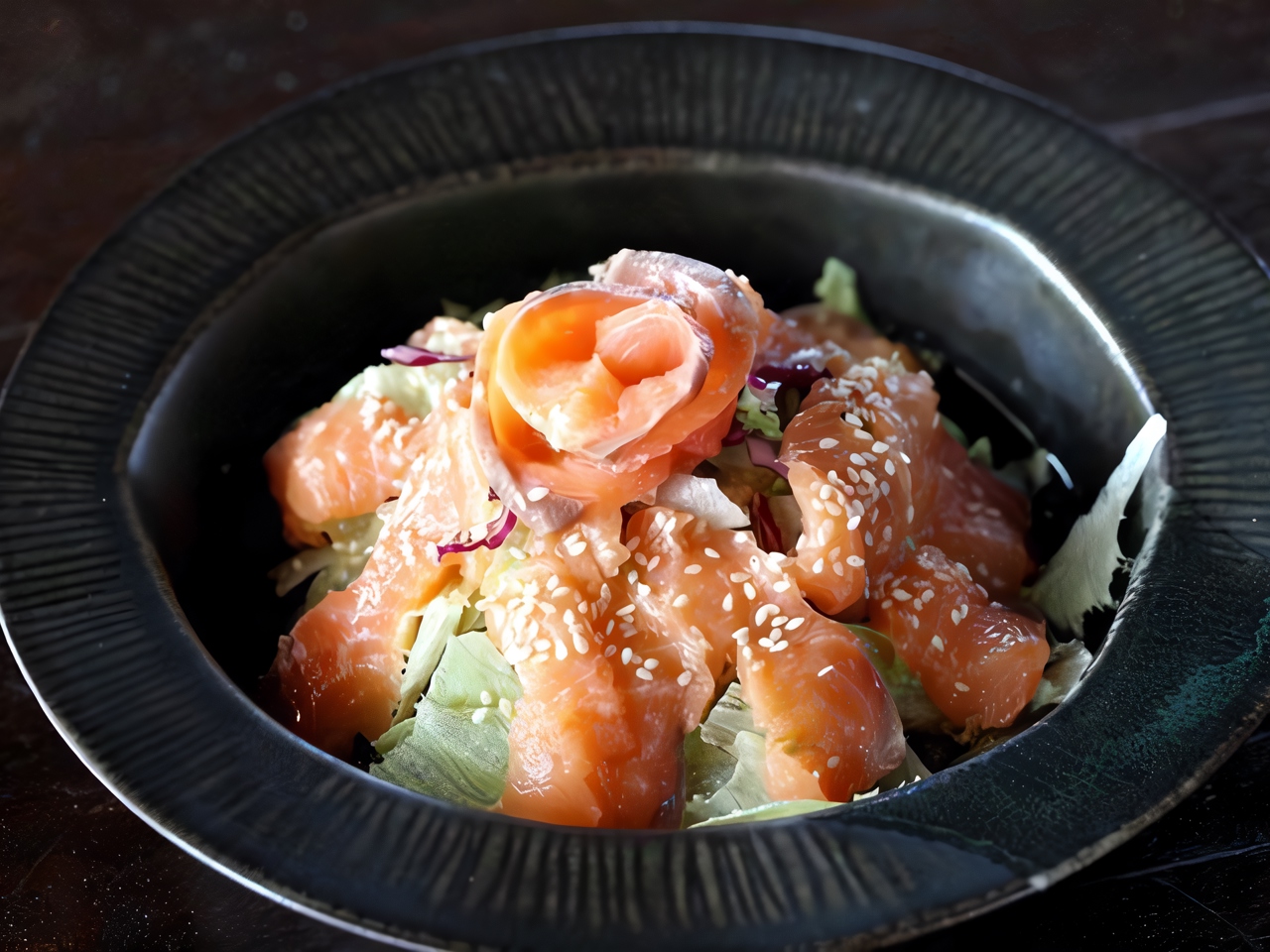 Green Salad with Smoked Trout, Capers, and Horseradish Dressing