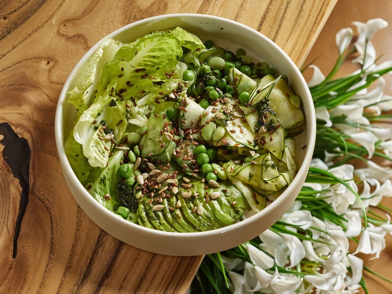 Green Bowl with Honey-Lime Sauce