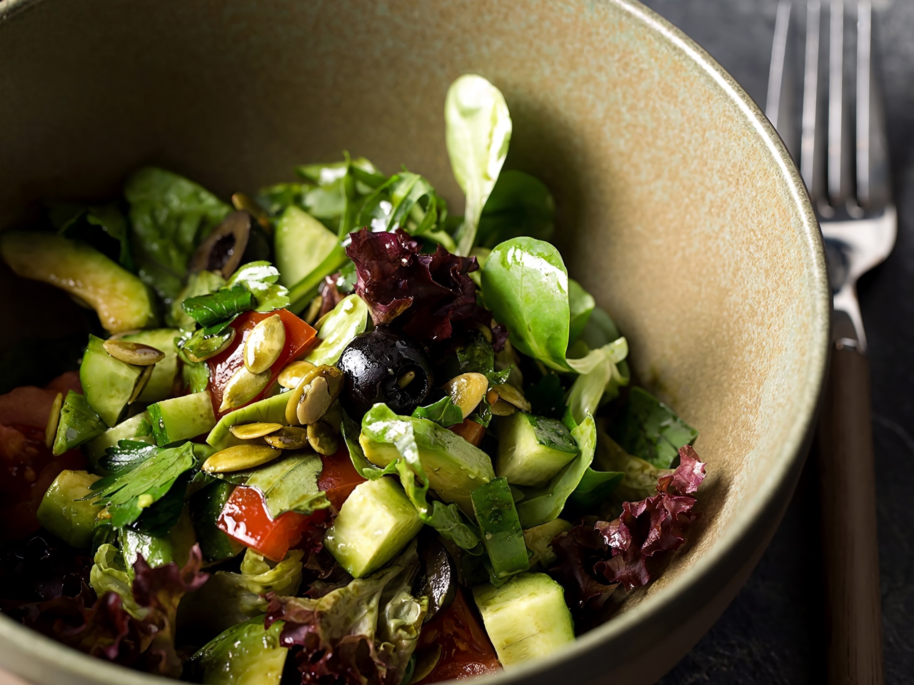Green Mixed Salad with Avocado