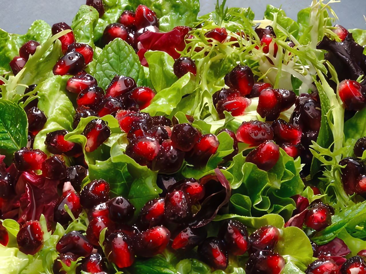 Green Salad with Pomegranate