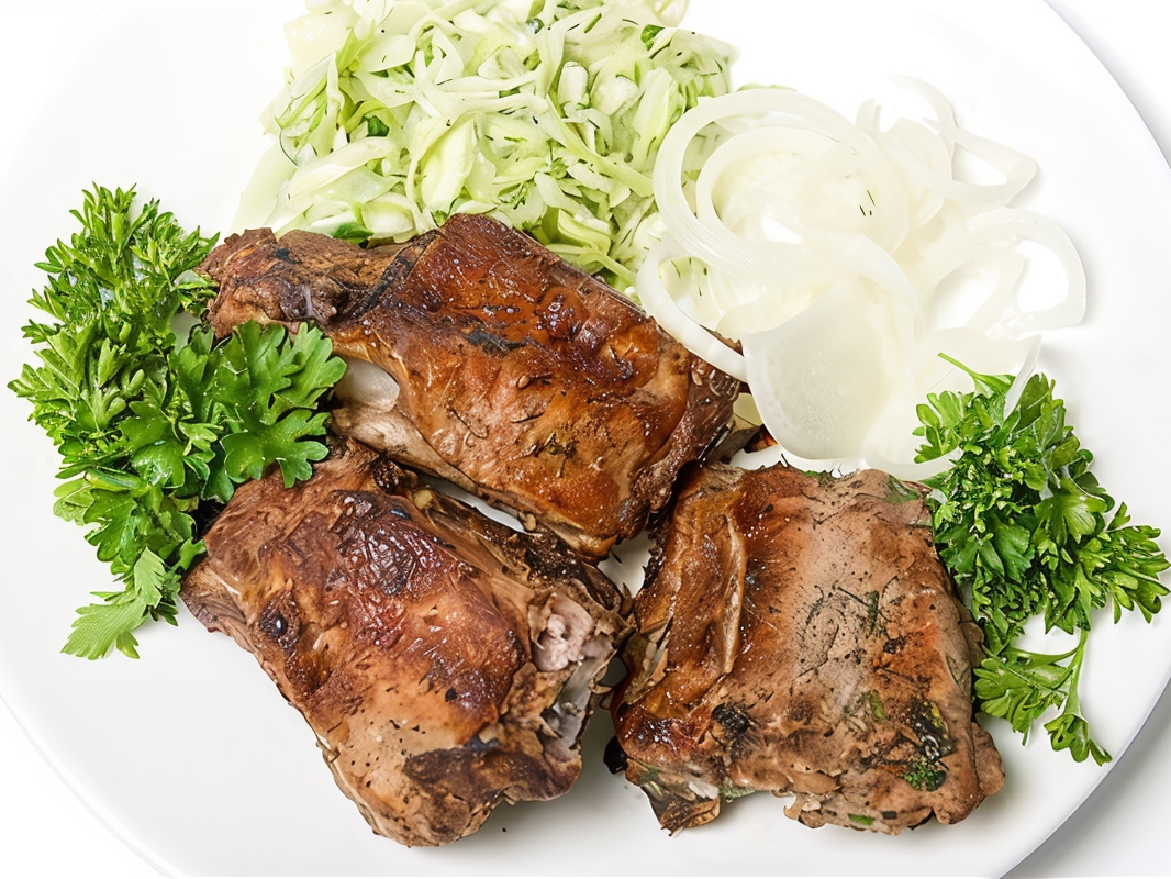 Fried Lamb with Thyme and Savoy Cabbage