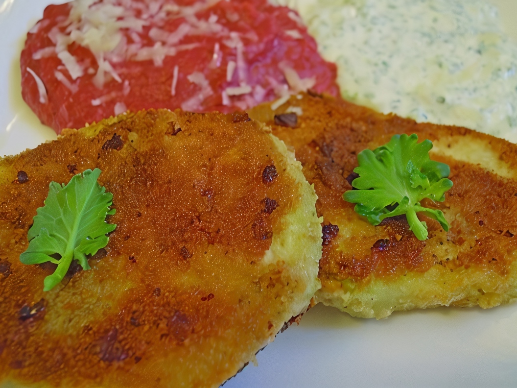 Fried Kohlrabi with Cheese