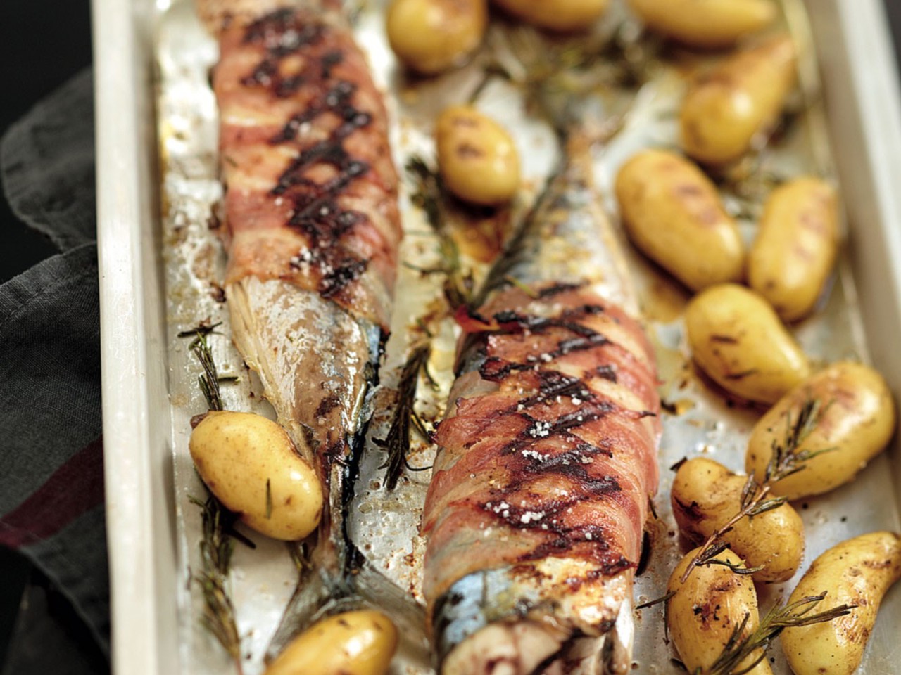 Bacon-Wrapped Mackerel