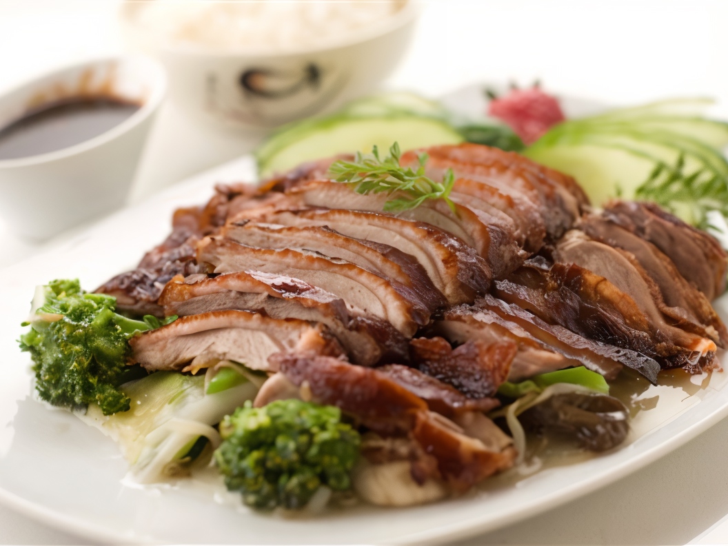 Fried Duck with Bok Choy in Oyster Sauce