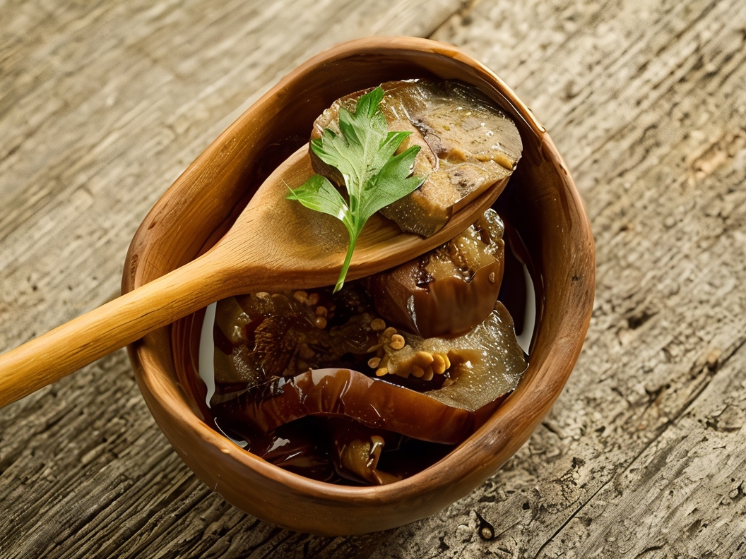 Fried Eggplants with Garlic and Mint