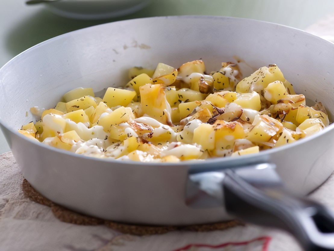 Fried Potatoes with Feta and Oregano