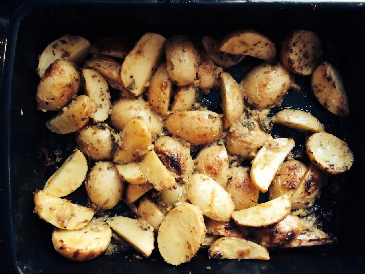 Fried Potatoes with Mustard, Garlic, and Oregano