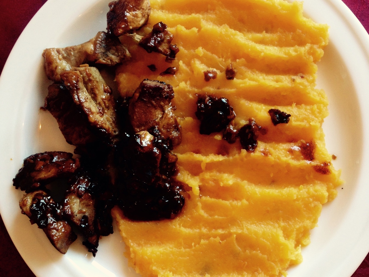 Fried Pork with Tamarind and Sweet Potato Purée