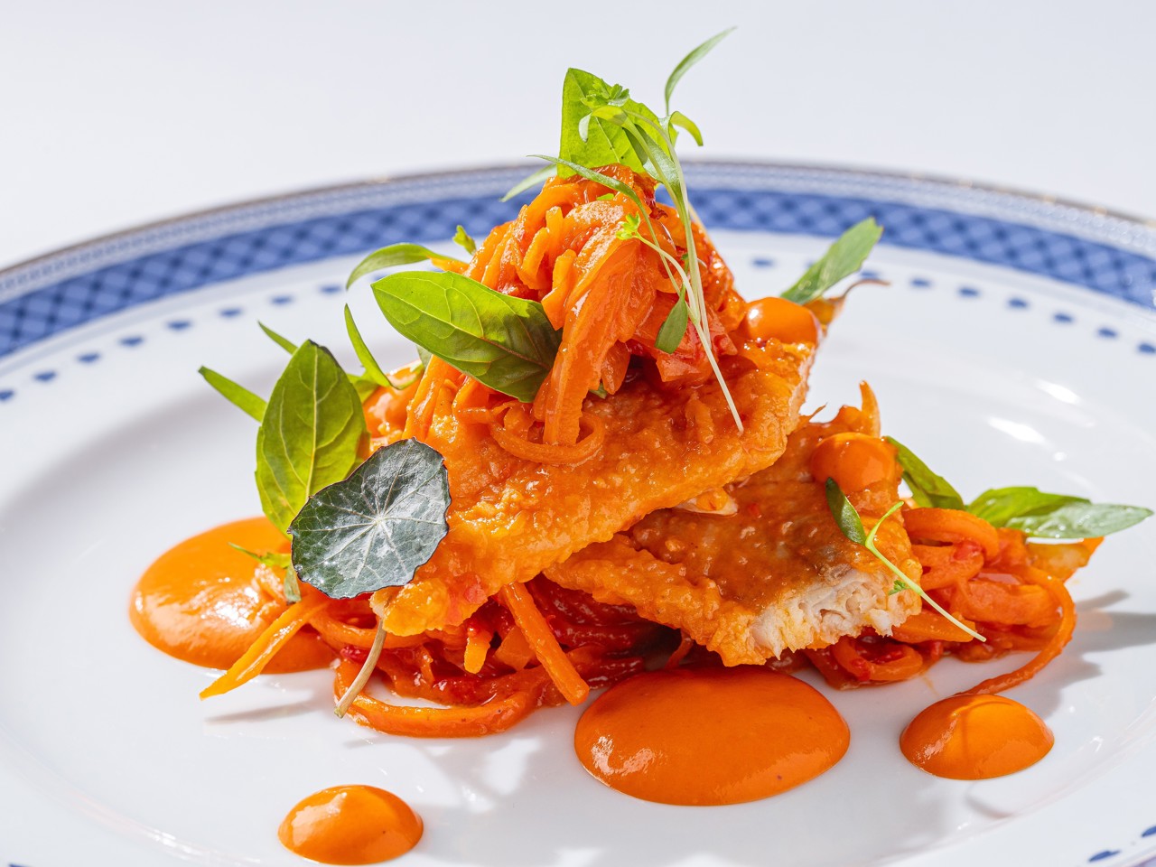 Fried Pollock with Tomato Sauce