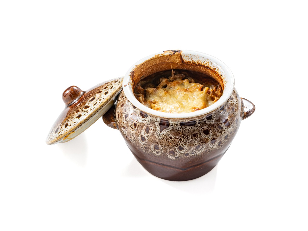 Chicken Stew with Mushrooms in Pots