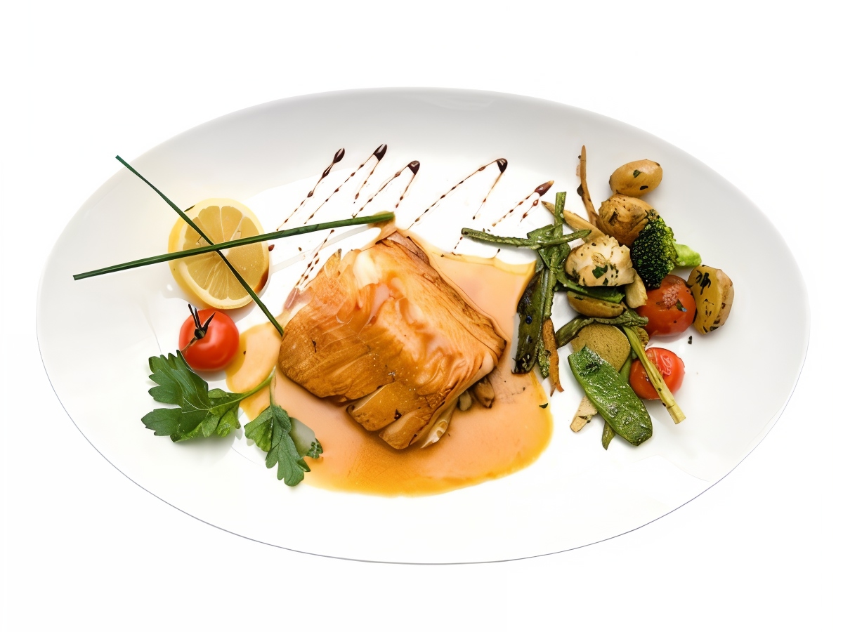 Golden Halibut Fillet in Citrus Miso Glaze