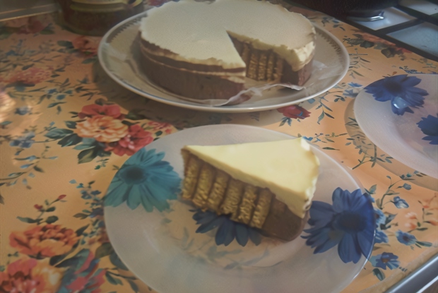 Апельсиновый торт с суфле из белого и молочного шоколада
