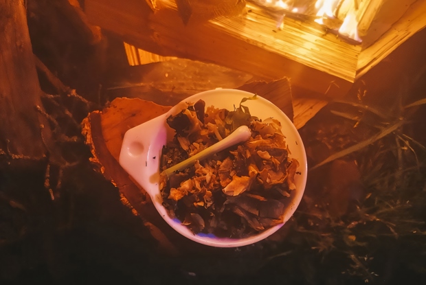 Басмати с белыми грибами под ореховым соусом