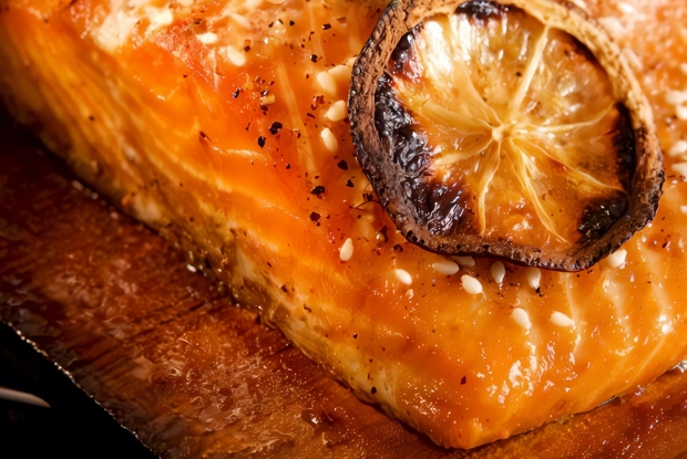 Филе лосося, маринованное в арбузном соке