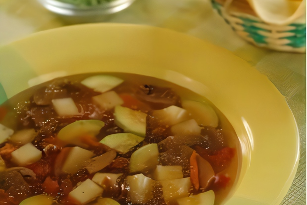 Грибной суп с кабачками