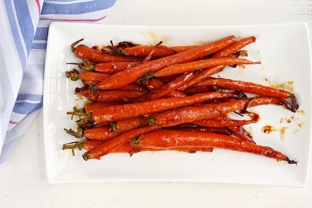Кисло-сладкая печеная морковь