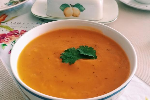 Крем-суп из тыквы с зеленью