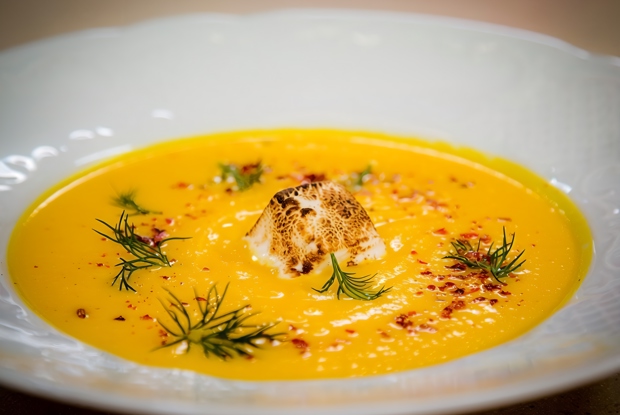 Морковно-имбирный суп с маршмеллоу