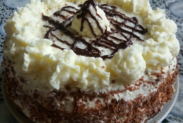 Нежный кокосовый торт со сметанным кремом