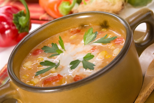 Острый овощной суп с цветной капустой
