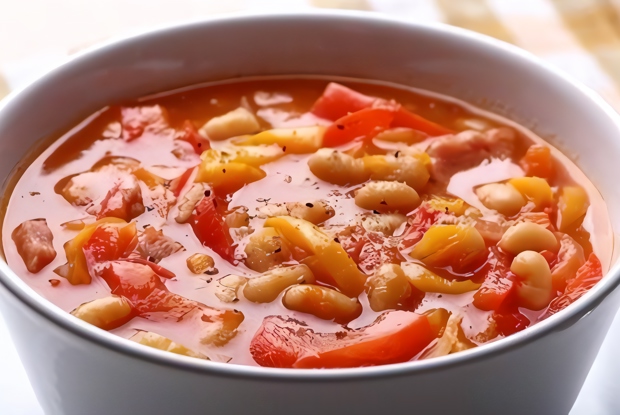 Острый суп с красной фасолью