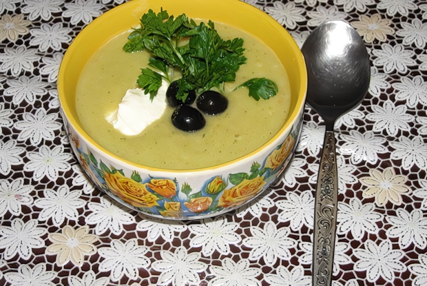 Овощной суп-пюре с оливками
