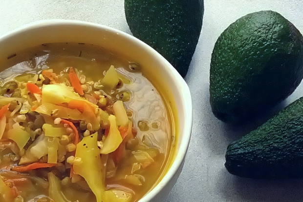 Овощной суп с зеленой гречкой