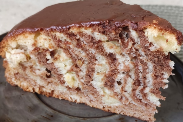 Пирог «Зебра» с шоколадом