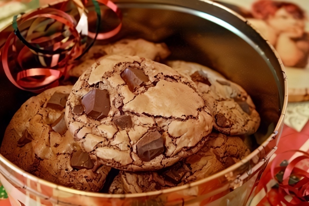 Шоколадное печенье с кусочками шоколада