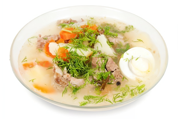 Суп «Чихиртма» из баранины с кинзой и яичным соусом