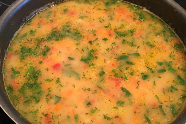Суп из трески с овощами по-норвежски