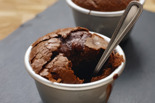 Теплое шоколадное суфле с фисташковым мороженым