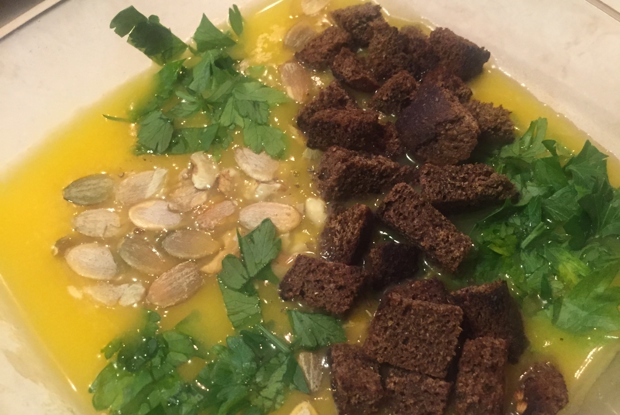 Тыквенный суп с луком и картофелем