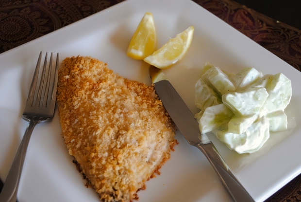 Запеченная треска в панировке из грецких орехов с лимоном и пармезаном от Гордона Рамзи