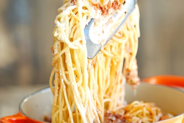 Запеченные спагетти с сыром