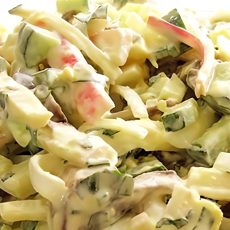 Капустный салат с крабовыми палочками, сыром и оливками — рецепты | Дзен